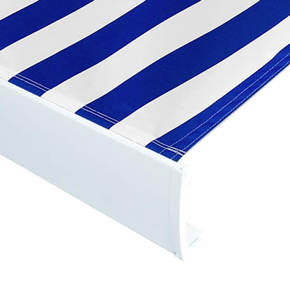 vidaXL Kassettenmarkise mit Motor 450x300 cm Blau und Weiß