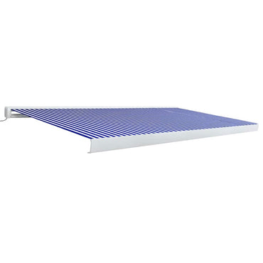 vidaXL Kassettenmarkise mit Motor 500x300 cm Blau und Weiß