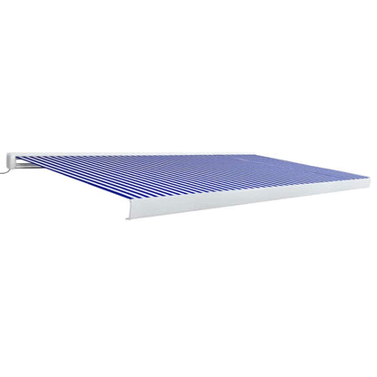 vidaXL Kassettenmarkise mit Motor 500x300 cm Blau und Weiß