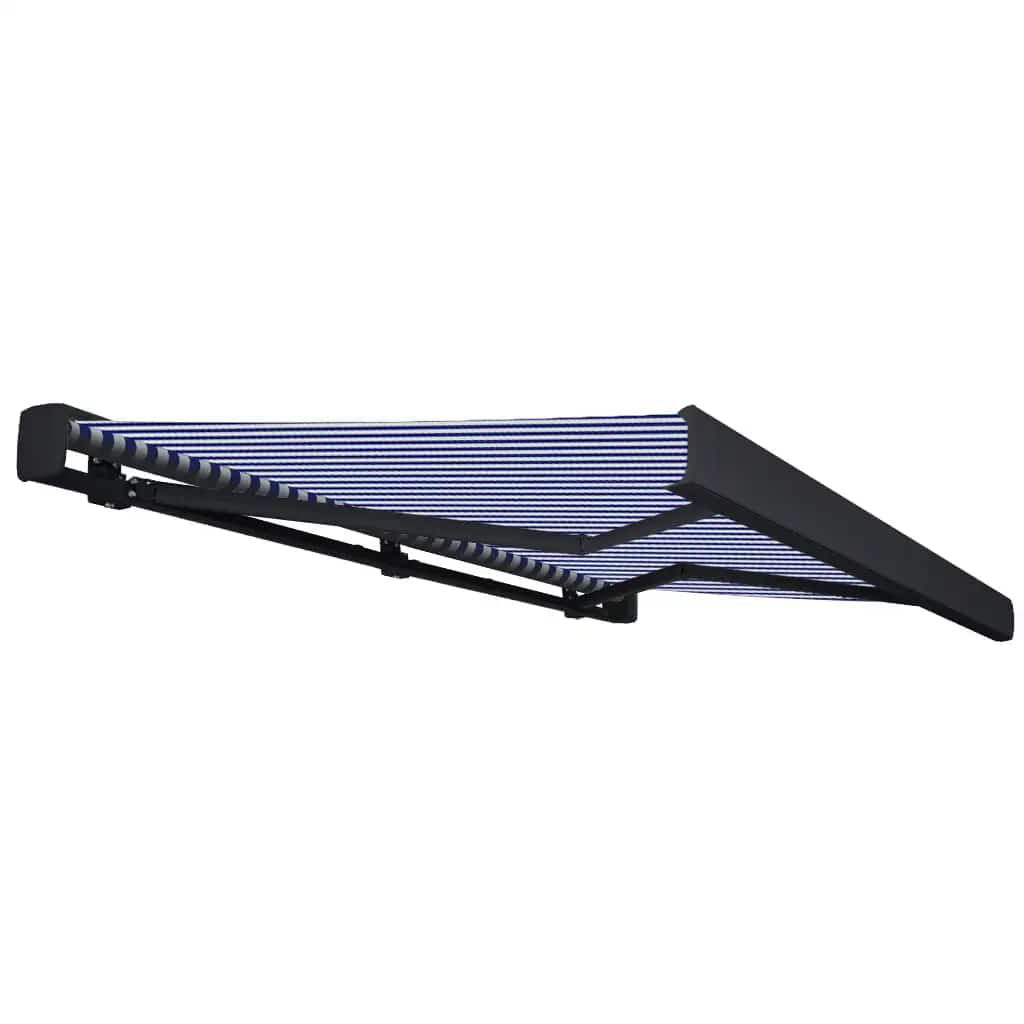 vidaXL Kassettenmarkise mit Motor 400x300 cm Blau und Weiß
