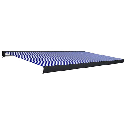 vidaXL Kassettenmarkise mit Motor 500x300 cm Blau und Weiß