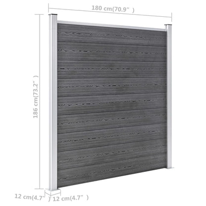 vidaXL Gartenzaun WPC 526x186 cm Grau