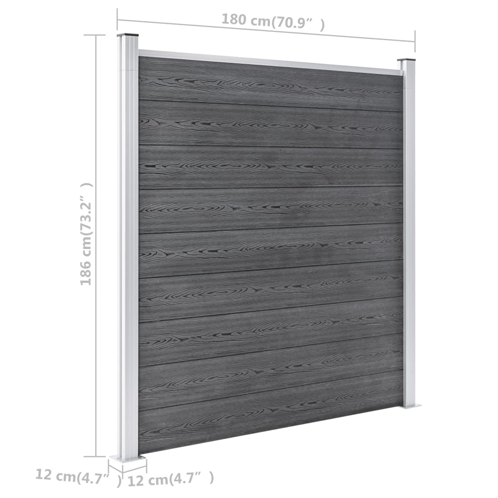 vidaXL Gartenzaun WPC 699x186 cm Grau