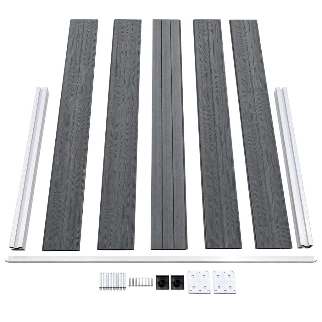 vidaXL Gartenzaun WPC 699x106 cm Grau