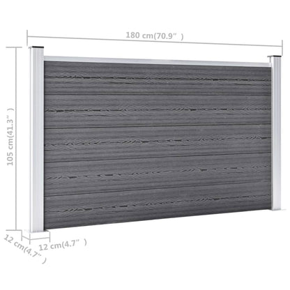 vidaXL Gartenzaun WPC 699x106 cm Grau