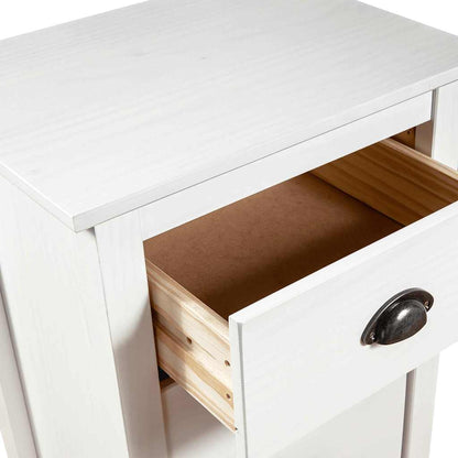 vidaXL Sideboard Hill Weiß 46x35x80 cm Massivholz Kiefer