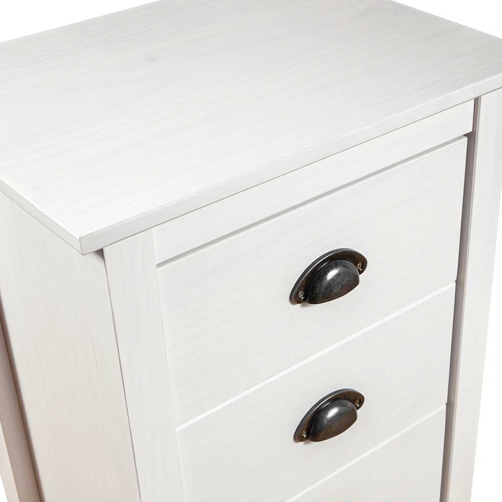 vidaXL Sideboard Hill Weiß 46x35x80 cm Massivholz Kiefer
