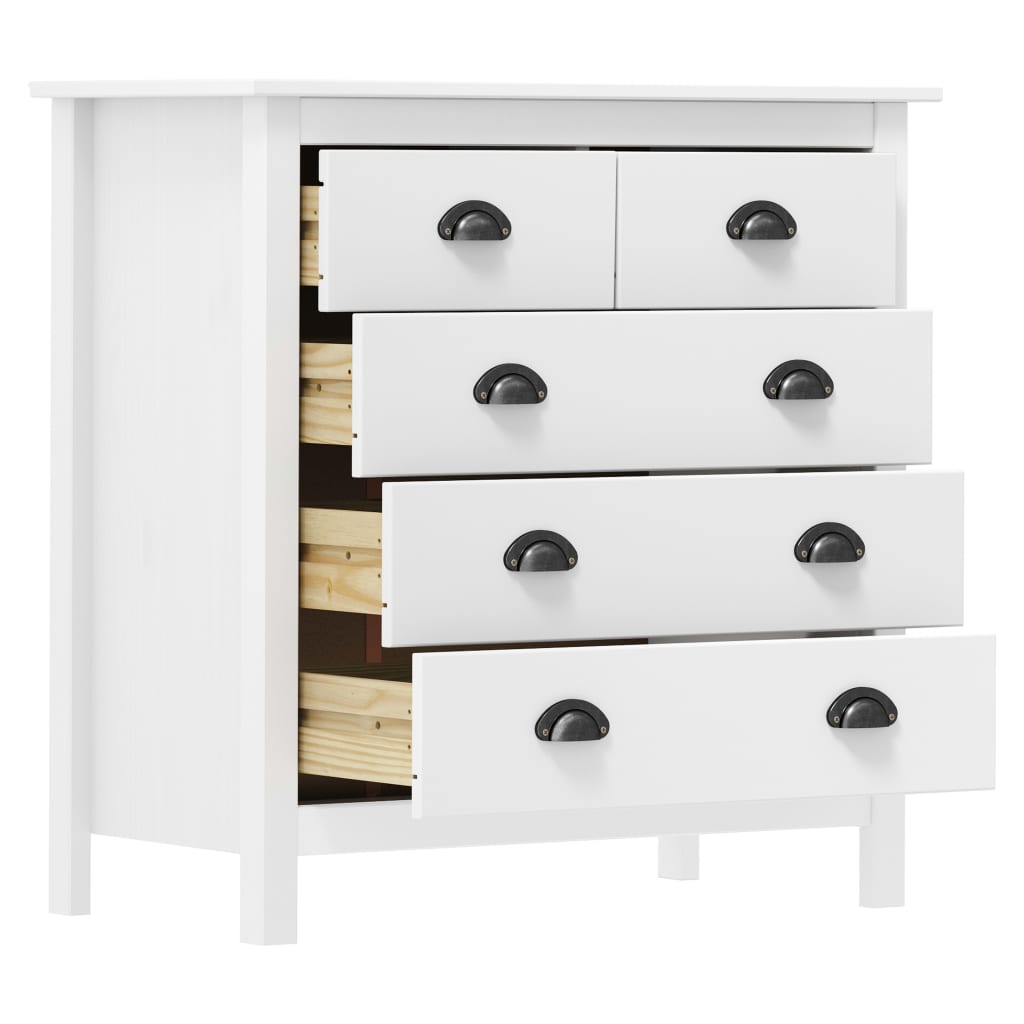 vidaXL Sideboard Hill Weiß 79x40x80 cm Massivholz Kiefer