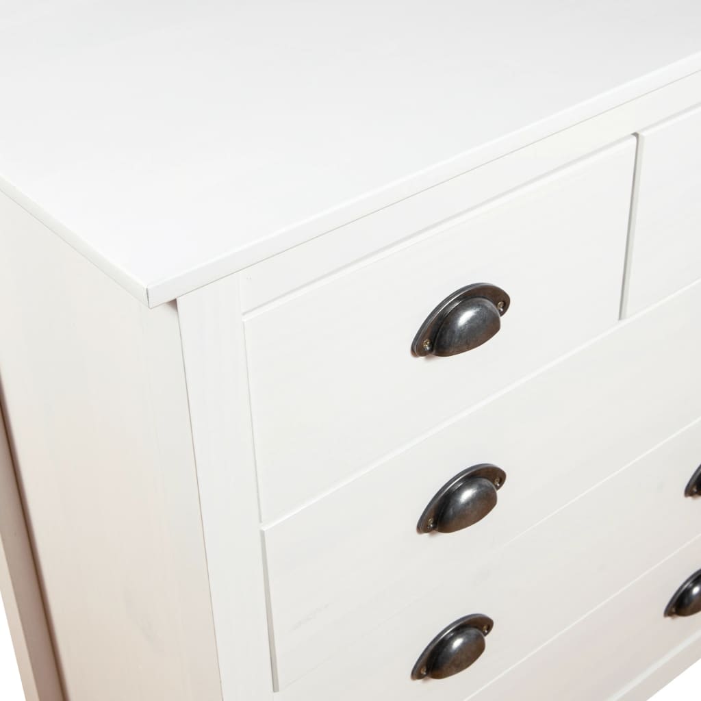 vidaXL Sideboard Hill Weiß 79x40x80 cm Massivholz Kiefer