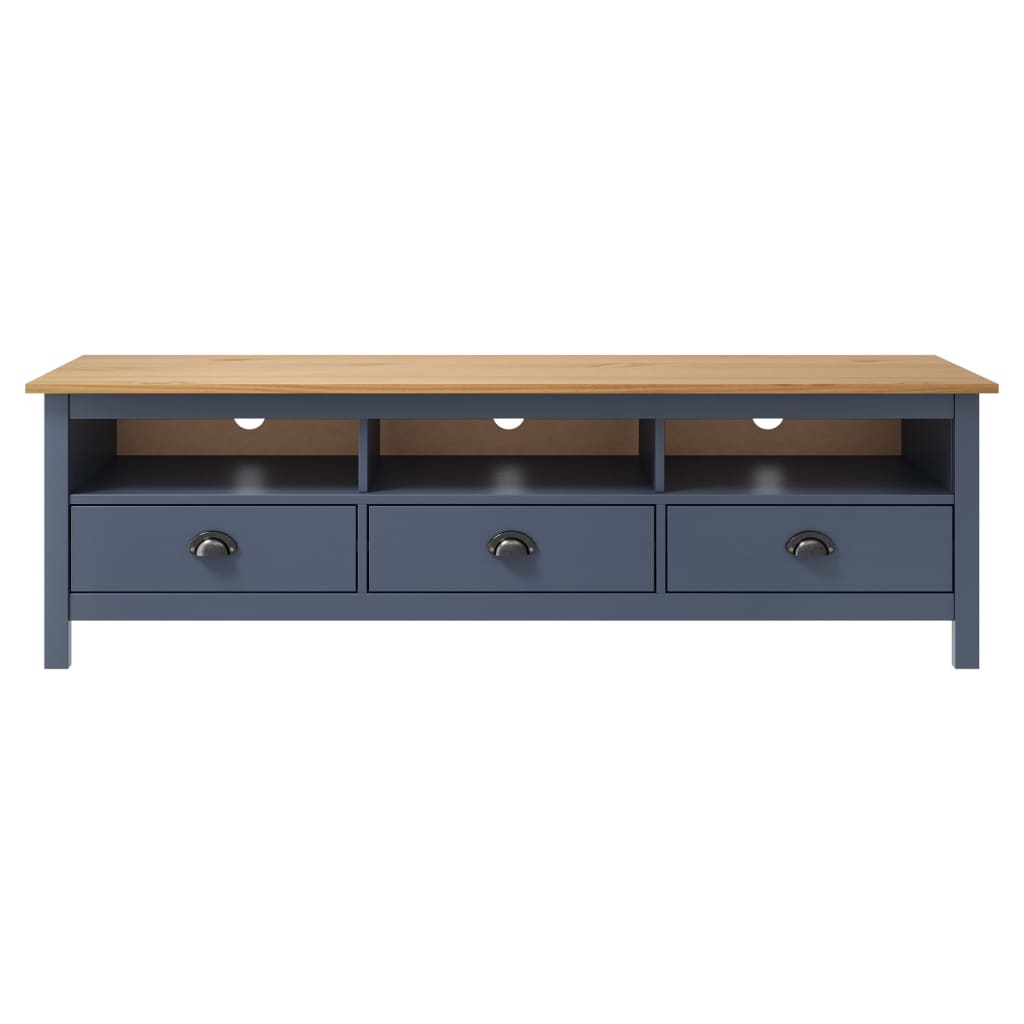 vidaXL TV-Schrank Hill Grau 158x40x47 cm Massivholz Kiefer