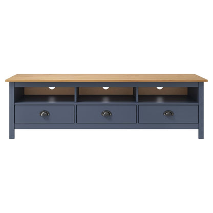 vidaXL TV-Schrank Hill Grau 158x40x47 cm Massivholz Kiefer