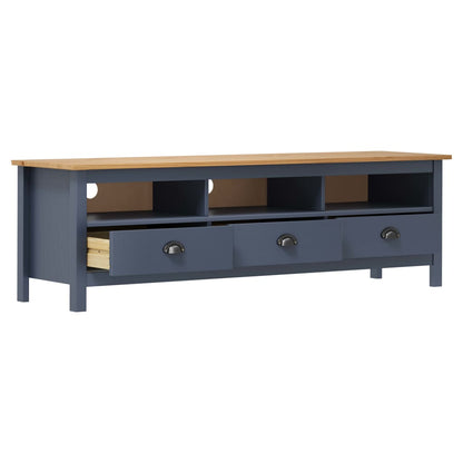 vidaXL TV-Schrank Hill Grau 158x40x47 cm Massivholz Kiefer