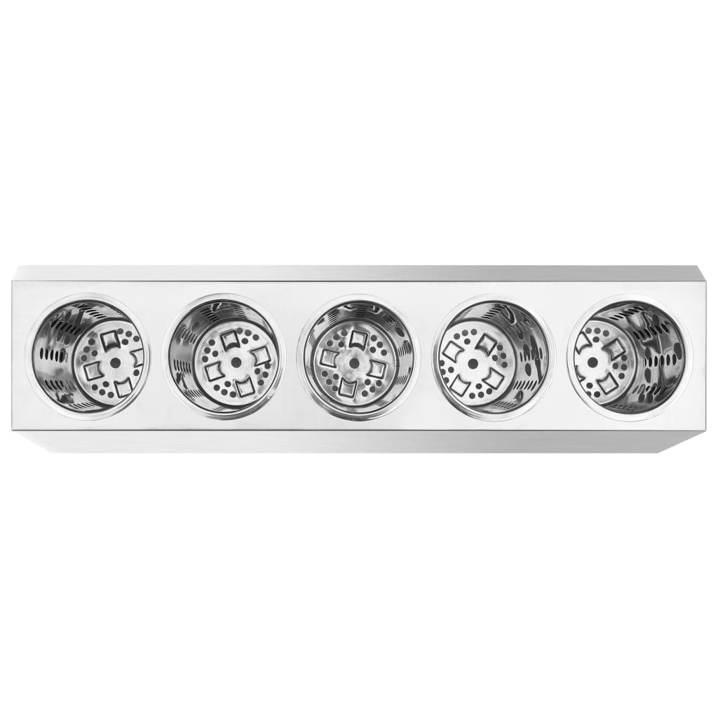 Besteckbehälter 5 Fächer Rechteckig Edelstahl