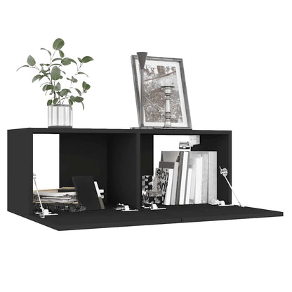 vidaXL Meuble TV Noir 80x30x30 cm Aggloméré