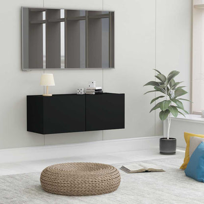 vidaXL Meuble TV Noir 80x30x30 cm Aggloméré