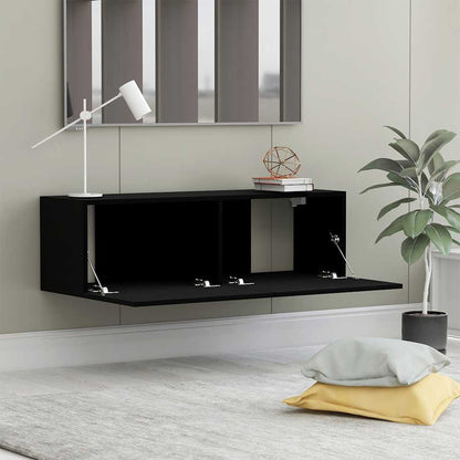 vidaXL Meuble TV Noir 100x30x30 cm Bois d'ingénierie