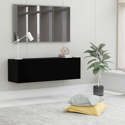 vidaXL Meuble TV Noir 100x30x30 cm Bois d'ingénierie