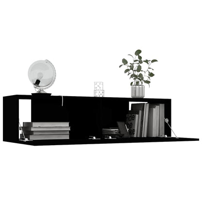 vidaXL Meuble TV Noir 120x30x30 cm Bois d'ingénierie