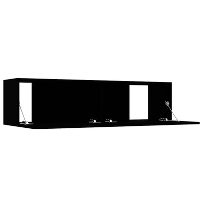 vidaXL Meuble TV Noir 120x30x30 cm Bois d'ingénierie