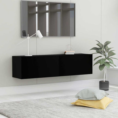 vidaXL Meuble TV Noir 120x30x30 cm Bois d'ingénierie