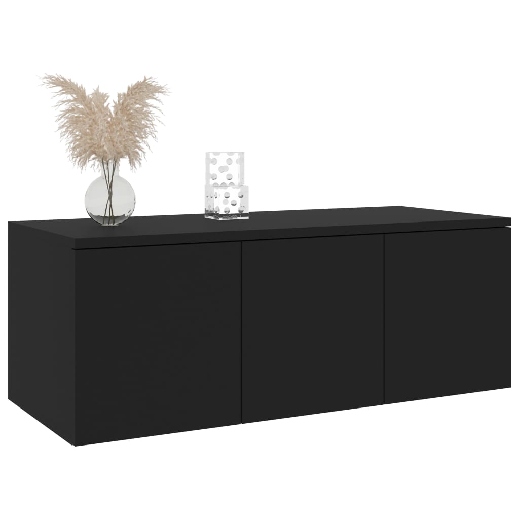 vidaXL Meuble TV Noir 80x34x30 cm Bois d'ingénierie