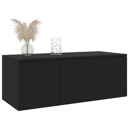 vidaXL Meuble TV Noir 80x34x30 cm Bois d'ingénierie