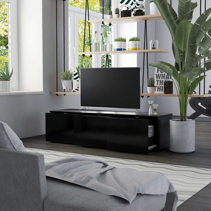 vidaXL Meuble TV Noir 120x34x30 cm Bois d'ingénierie