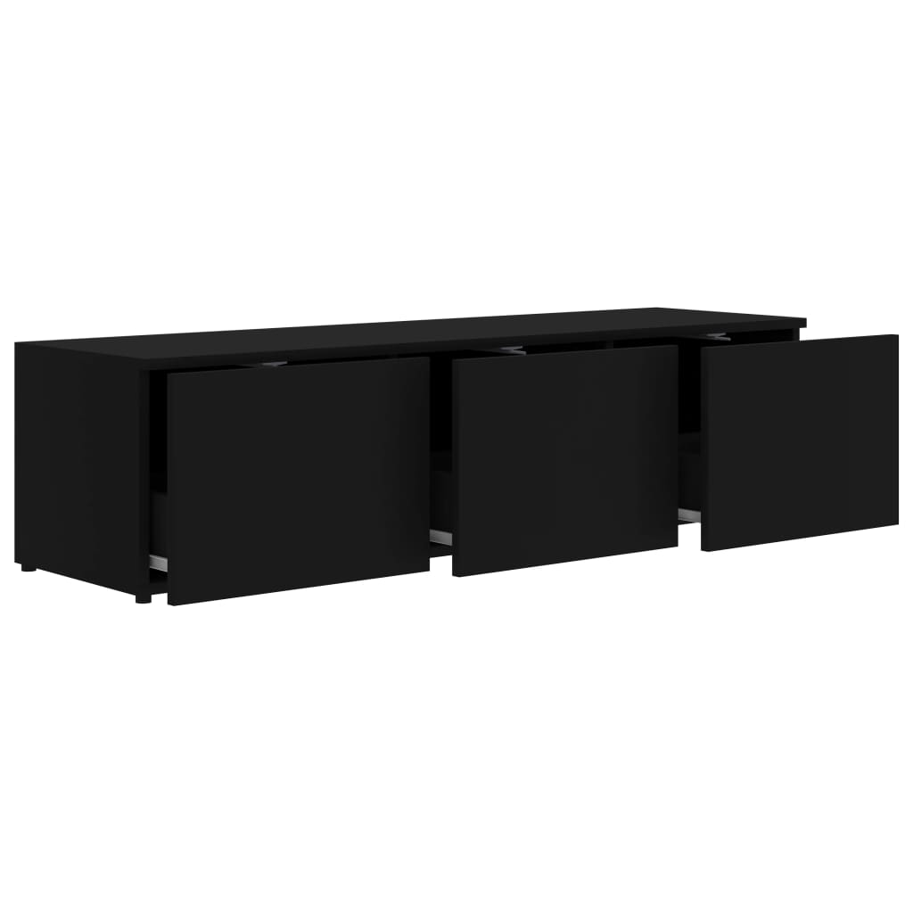 vidaXL Meuble TV Noir 120x34x30 cm Bois d'ingénierie