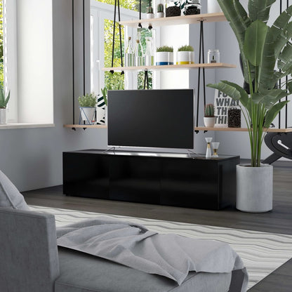 vidaXL Meuble TV Noir 120x34x30 cm Bois d'ingénierie