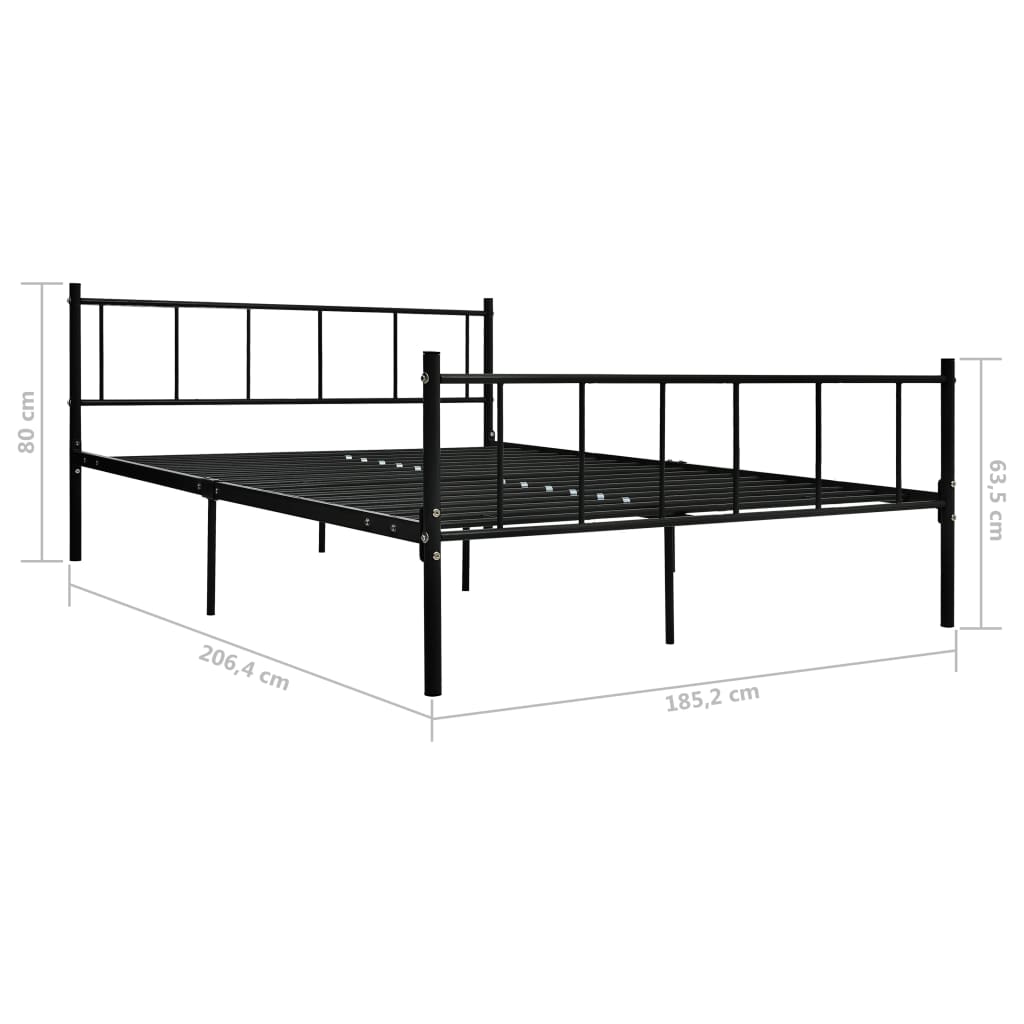 vidaXL Bettgestell Schwarz Metall 180×200 cm