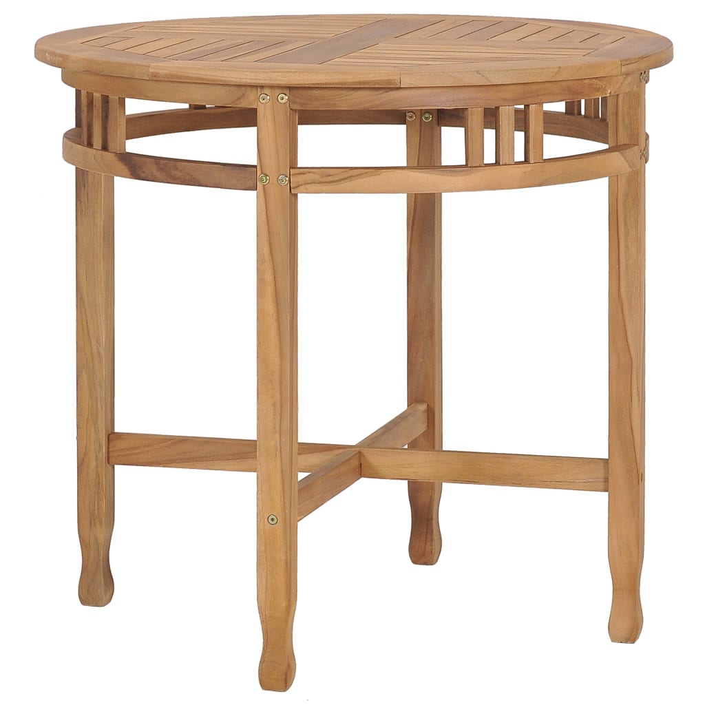 vidaXL 3-tlg. Garten-Essgruppe mit Sitzpolstern Teak Massivholz