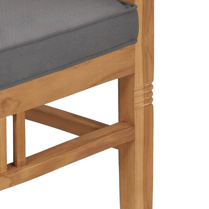 vidaXL 3-tlg. Garten-Essgruppe mit Sitzpolstern Teak Massivholz