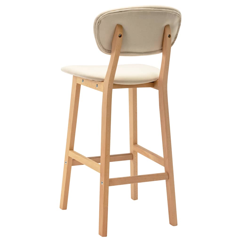 vidaXL Barhocker 2 Stk. Creme Stoff