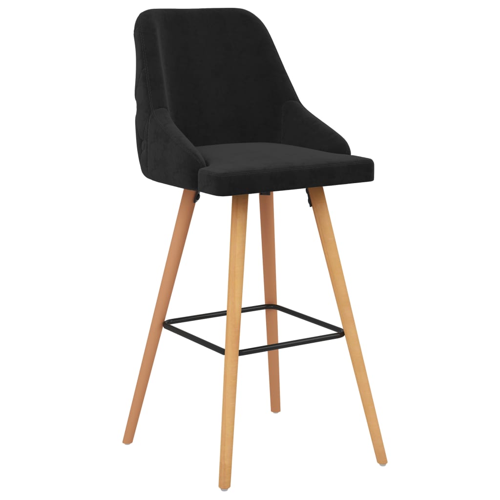 vidaXL Barhocker 2 Stk. Schwarz Samt