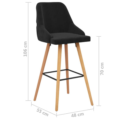 vidaXL Barhocker 2 Stk. Schwarz Samt