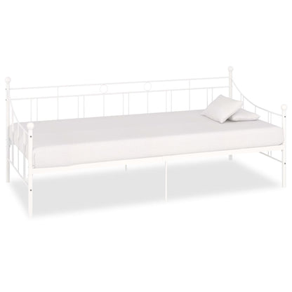 vidaXL Tagesbett-Rahmen Weiß Metall 90×200 cm