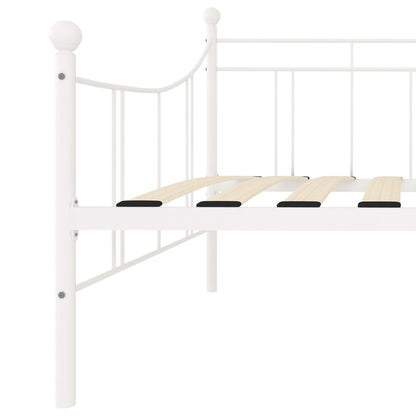 vidaXL Tagesbett-Rahmen Weiß Metall 90×200 cm