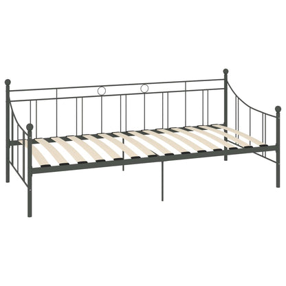 vidaXL Tagesbett-Rahmen Grau Metall 90×200 cm