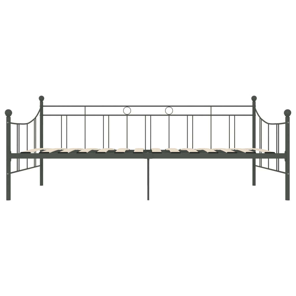 vidaXL Tagesbett-Rahmen Grau Metall 90×200 cm