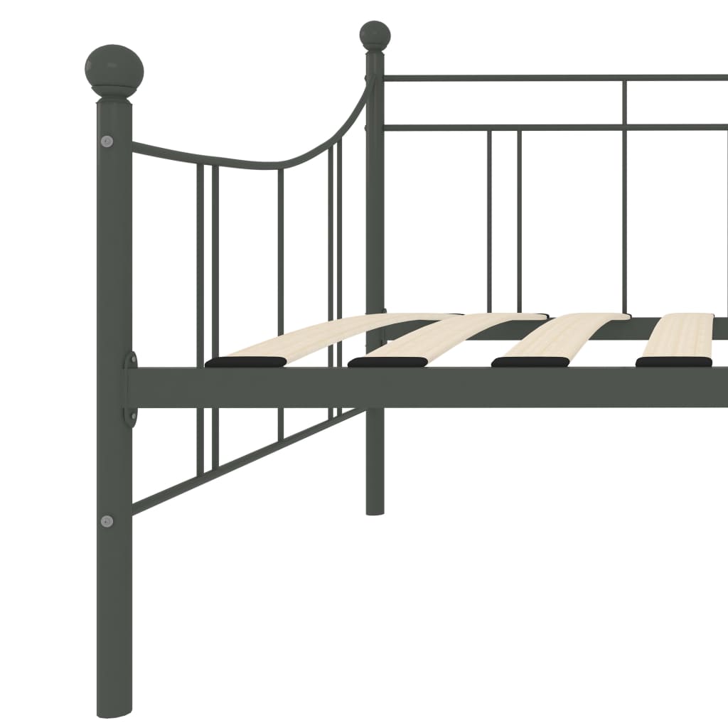 vidaXL Tagesbett-Rahmen Grau Metall 90×200 cm
