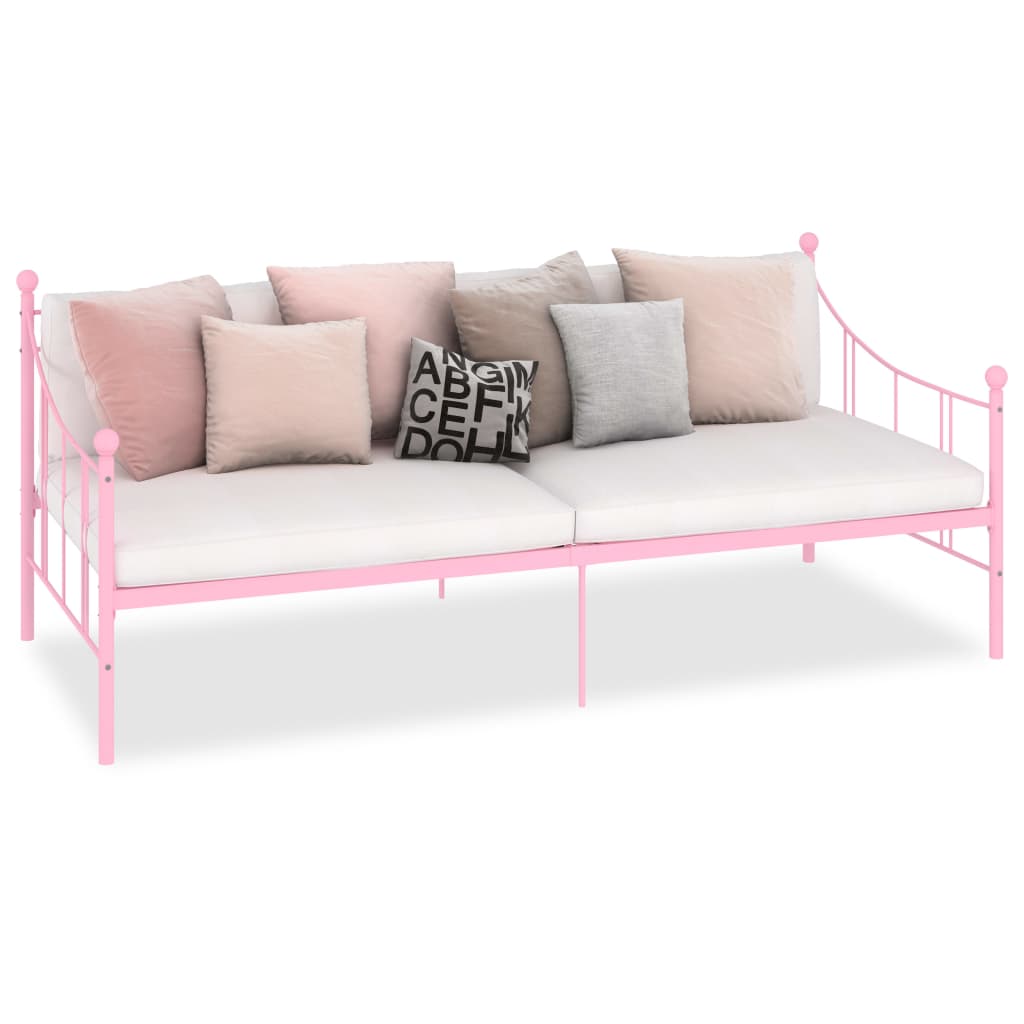 vidaXL Tagesbett-Rahmen Rosa Metall 90×200 cm