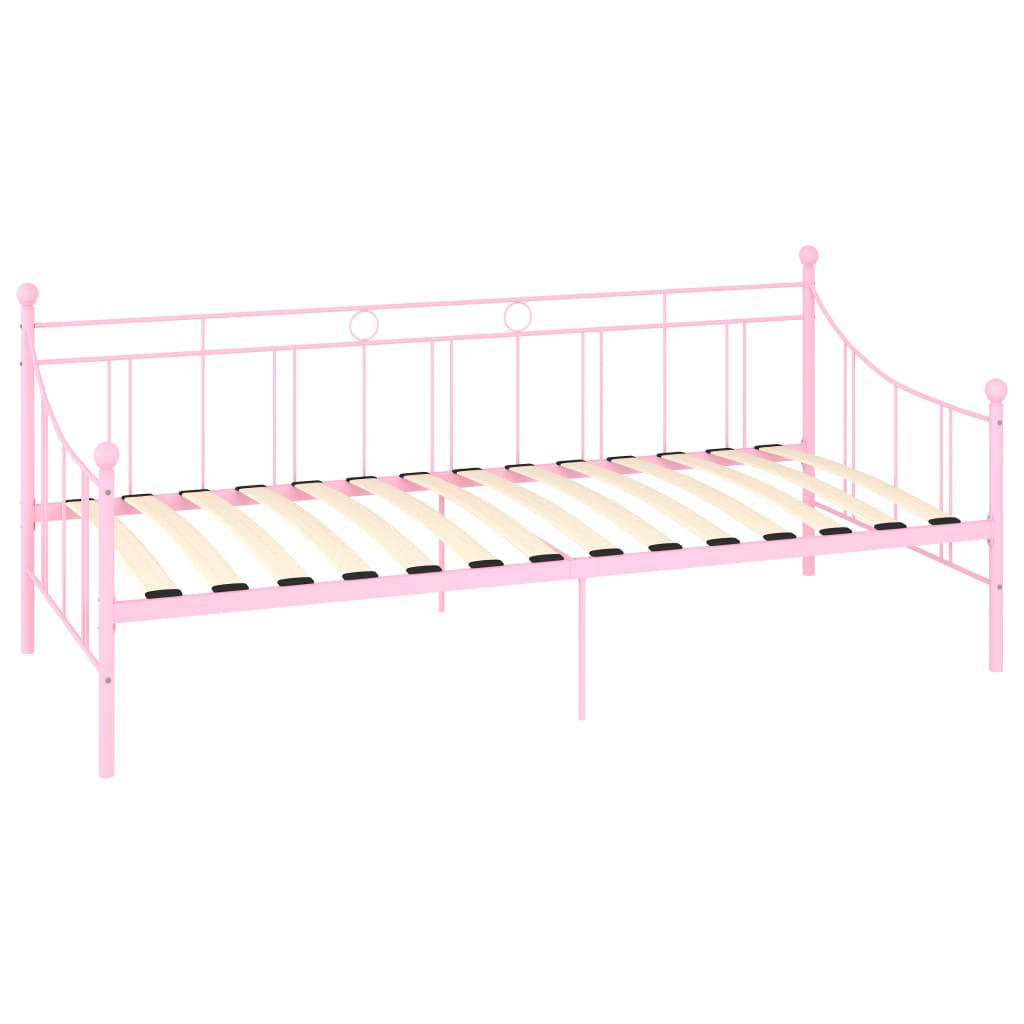 vidaXL Tagesbett-Rahmen Rosa Metall 90×200 cm