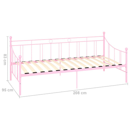 vidaXL Tagesbett-Rahmen Rosa Metall 90×200 cm