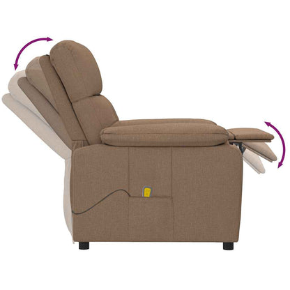 vidaXL Massagesessel Braun Stoff