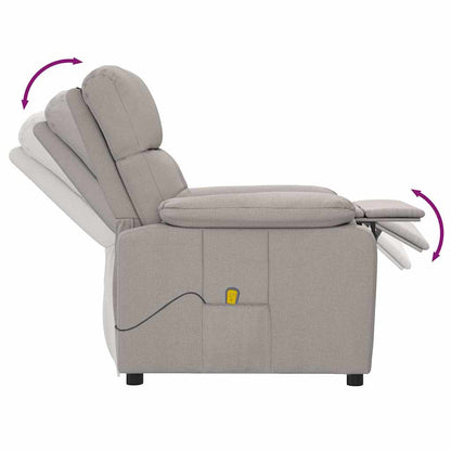 vidaXL Massagesessel Taupe Stoff