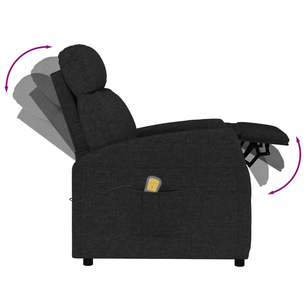 vidaXL Massagesessel Schwarz Stoff