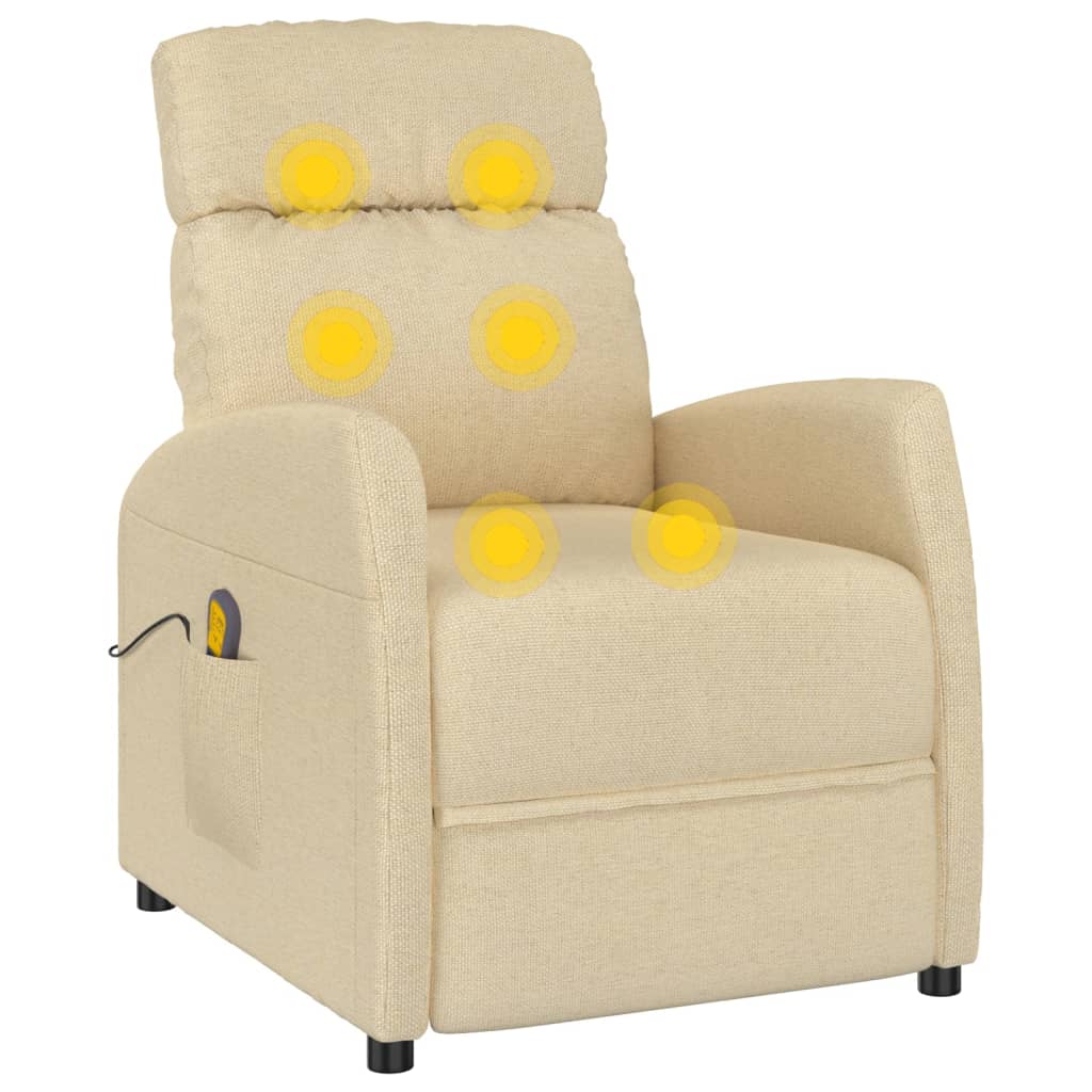 vidaXL Massagesessel Creme Stoff