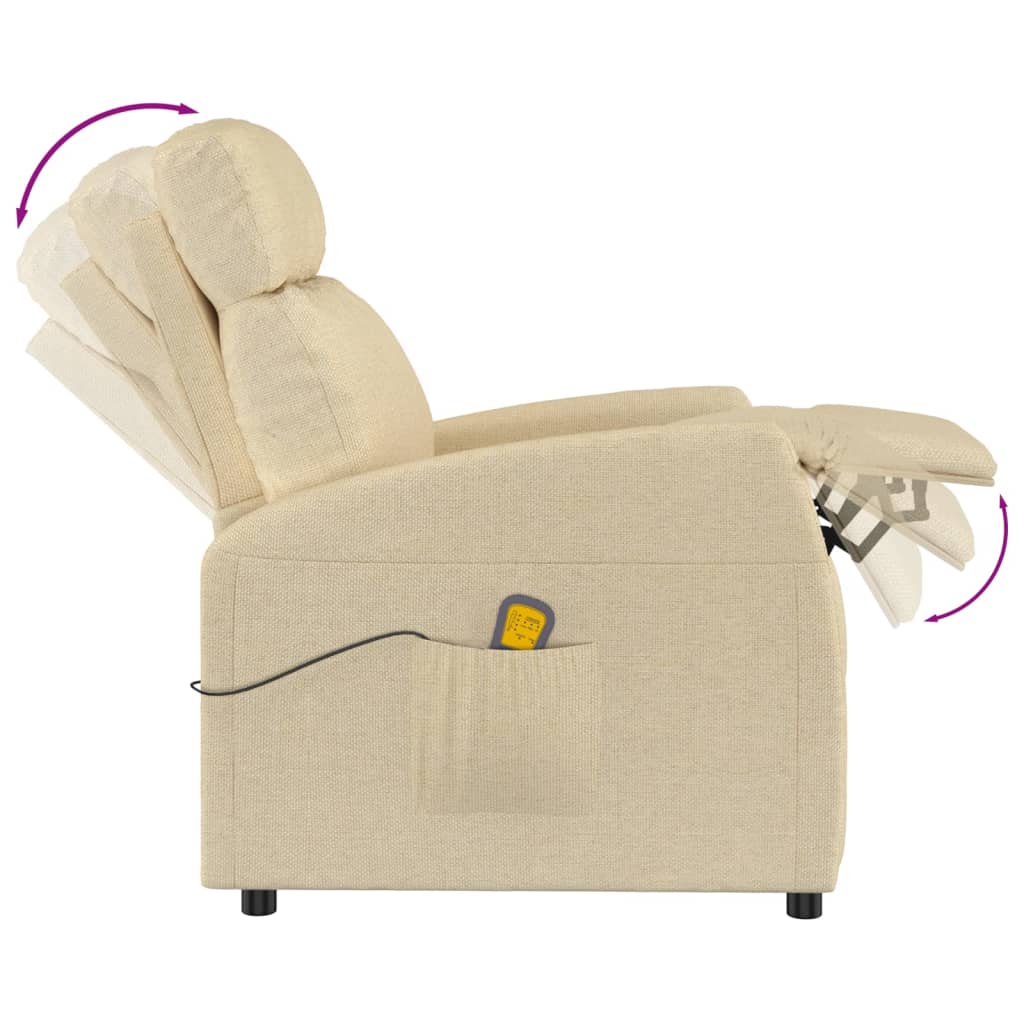 vidaXL Massagesessel Creme Stoff