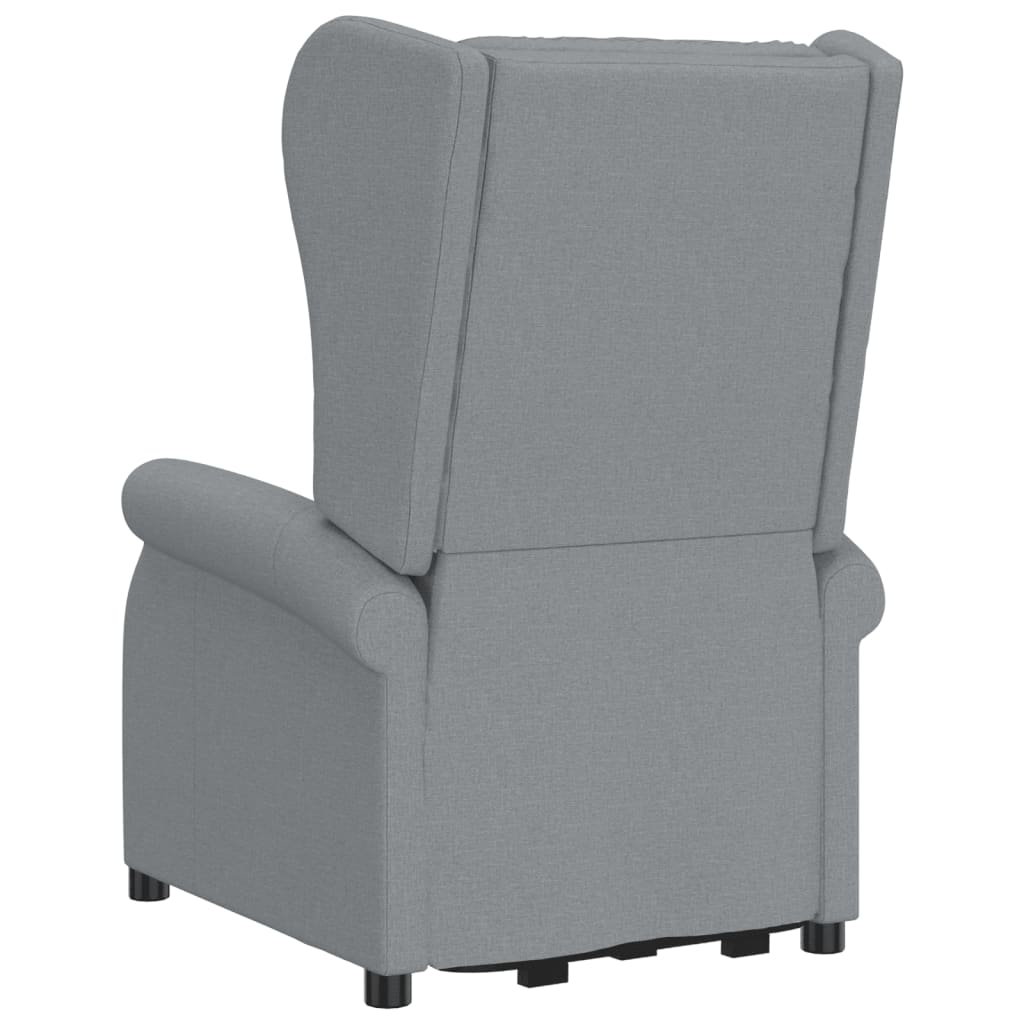 vidaXL Massagesessel mit Aufstehhilfe Hellgrau Stoff