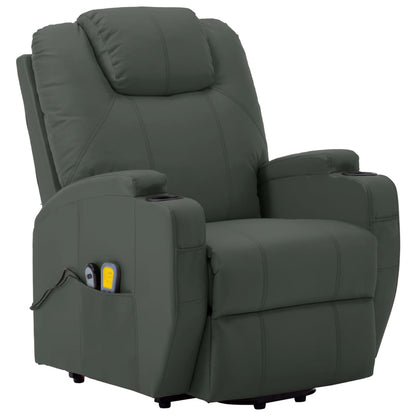 vidaXL Massagesessel mit Aufstehhilfe Anthrazit Kunstleder